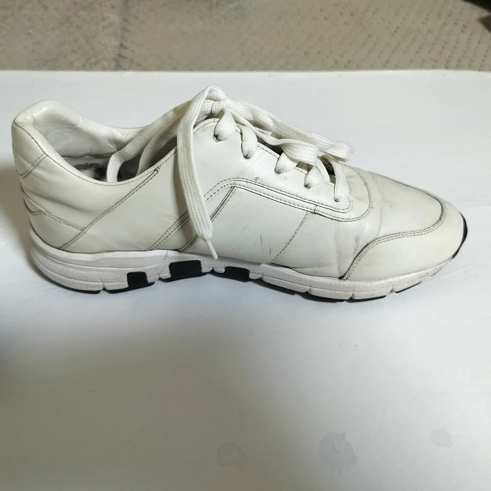 Gucci Interlocking G Leather Sneakers Off-White Low Top Trainers Mens 10.5 - Picture 12 of 16